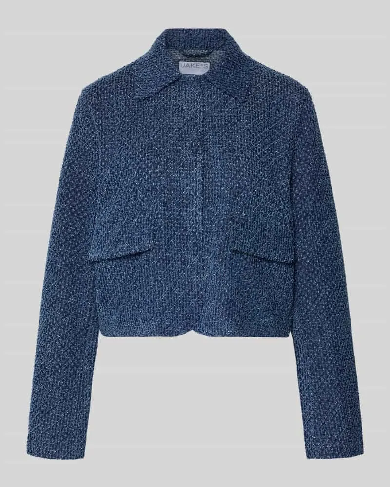 JAKE*S Blazer in Bouclé-Optik mit verdecktem Verschluss Dunkelblau