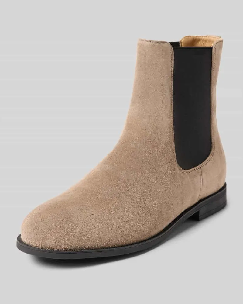 HUGO BOSS Chelsea Boots aus Rindsvelours Modell 'LYCIA_BOOTIE_SD Taupe
