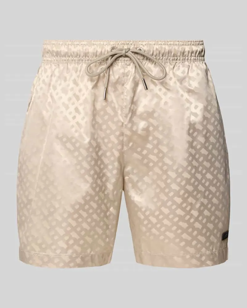 HUGO BOSS Regular Fit Badeshorts mit Tunnelzug Modell 'JACQUES Sand