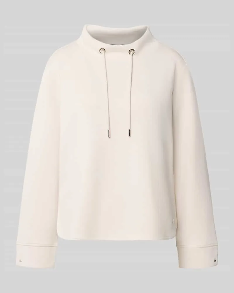monari Sweatshirt mit Kordelzug und Label-Detail Beige