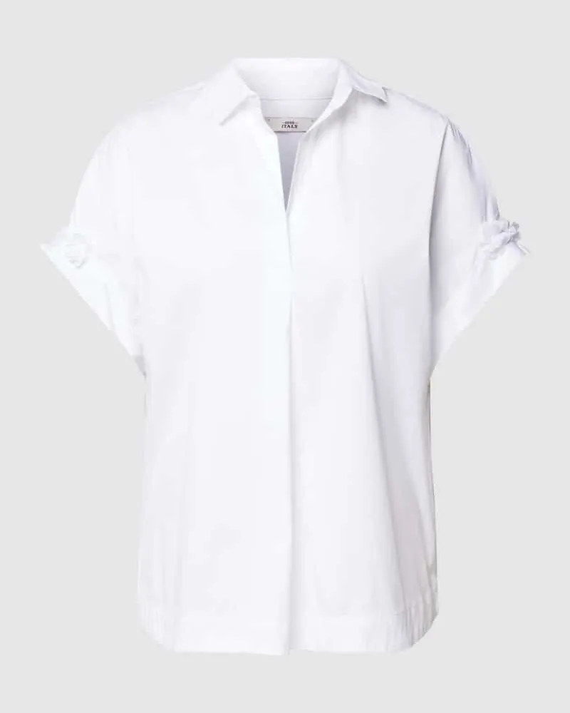 0039 Italy Blusenshirt mit Umlegekragen Weiss