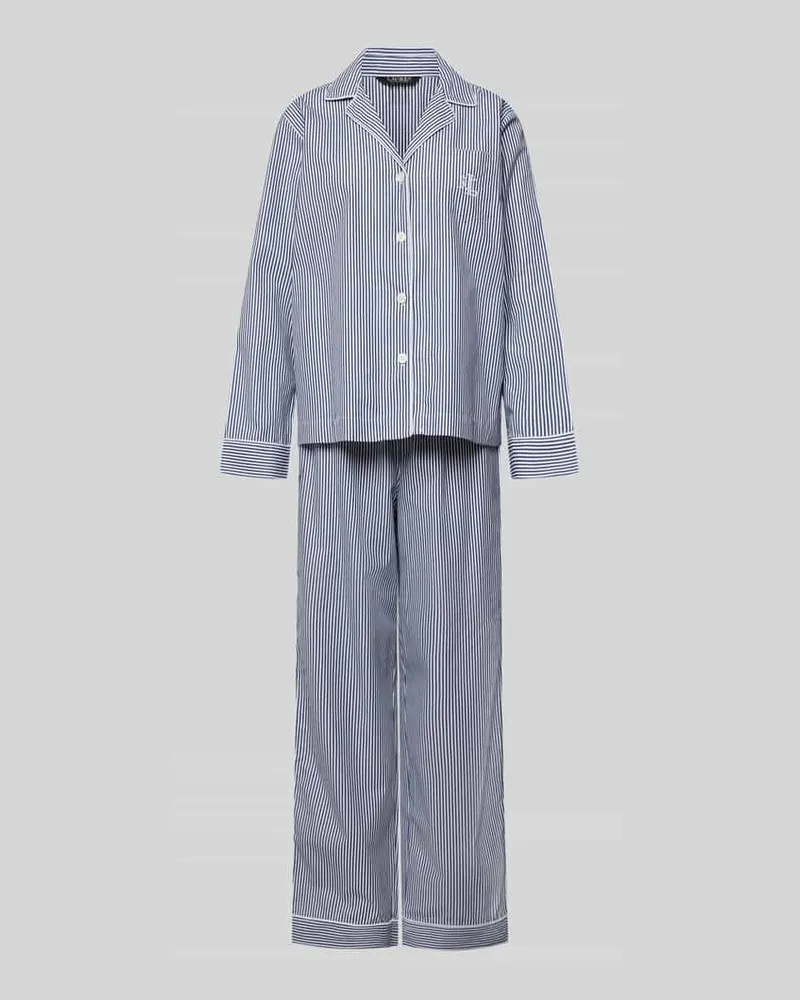 Ralph Lauren Pyjama mit Brusttasche Dunkelblau