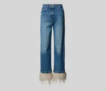 Straight Fit Jeans mit Federn