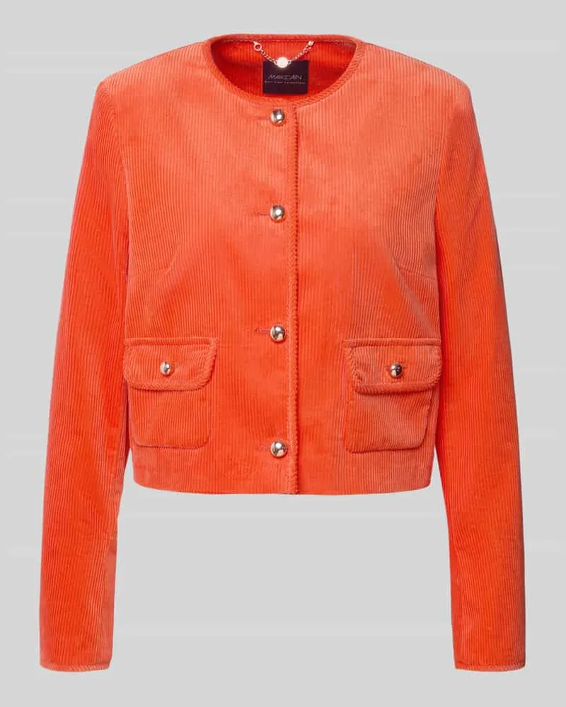 Marc Cain Regular Fit Kurzblazer aus reiner Baumwolle Orange