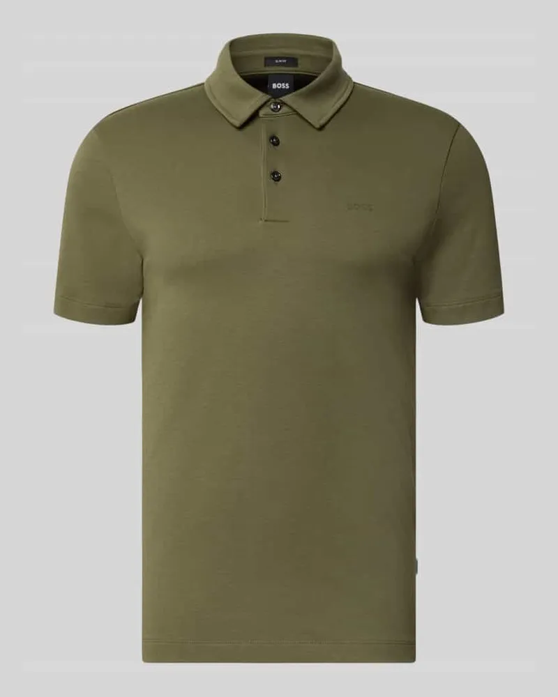 HUGO BOSS Regular Fit Poloshirt aus reiner Baumwolle Modell 'Palosh 30 Oliv
