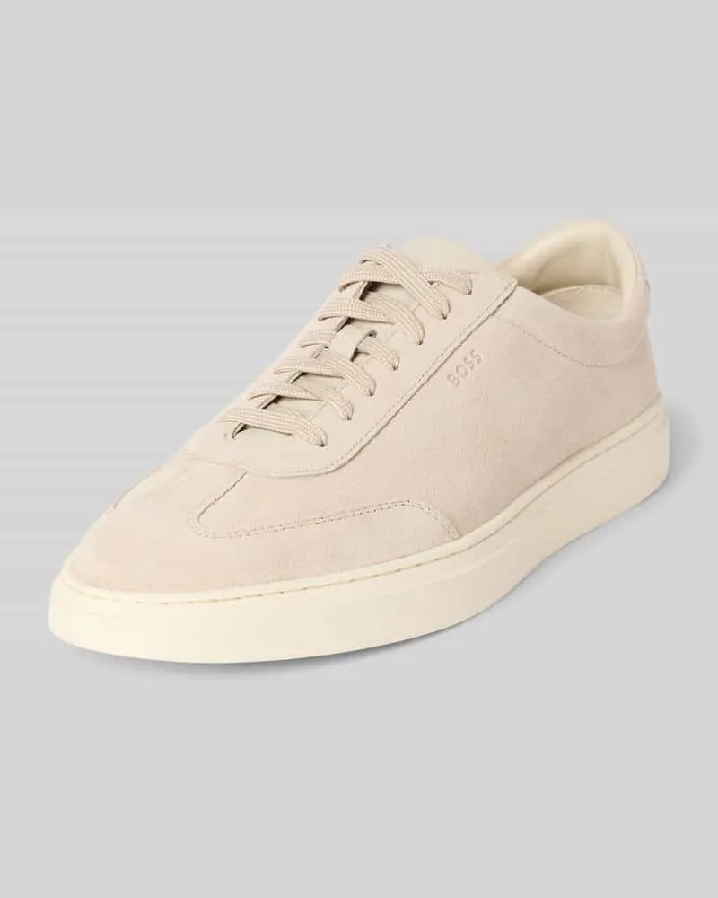HUGO BOSS Low Top Sneakers aus Veloursleder Beige