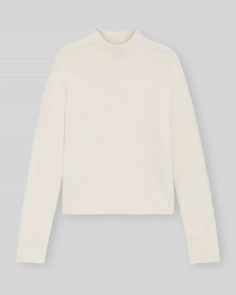 HUGO BOSS Regular Fit Strickpullover aus Woll-Kaschmir-Mix Modell 'FUBRINA Weiss