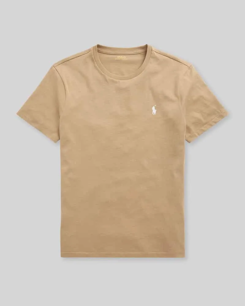Ralph Lauren Regular Fit T-Shirt aus reiner Baumwolle Camel