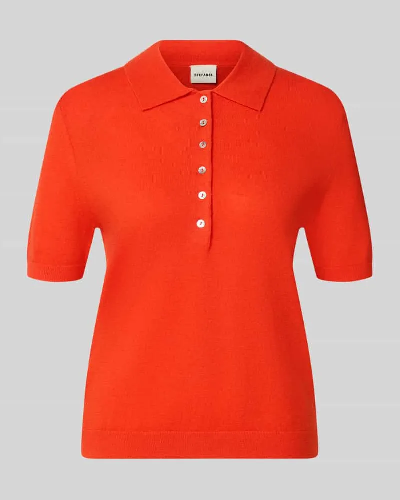 Stefanel Poloshirt aus reiner Wolle Rot