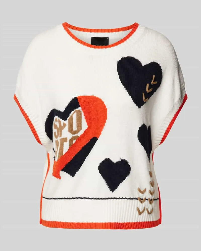 Marc Cain Strickpullover mit Kappärmeln Offwhite