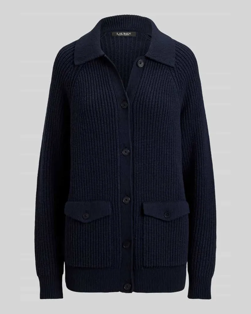 Ralph Lauren Loose Fit Strickjacke aus Woll-Mix Marine