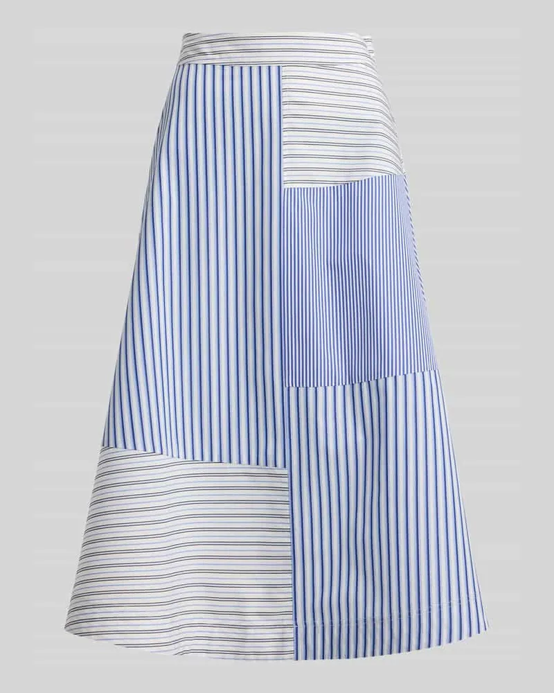 Ralph Lauren A-Linien Midi-Rock aus reiner Baumwolle Hellblau