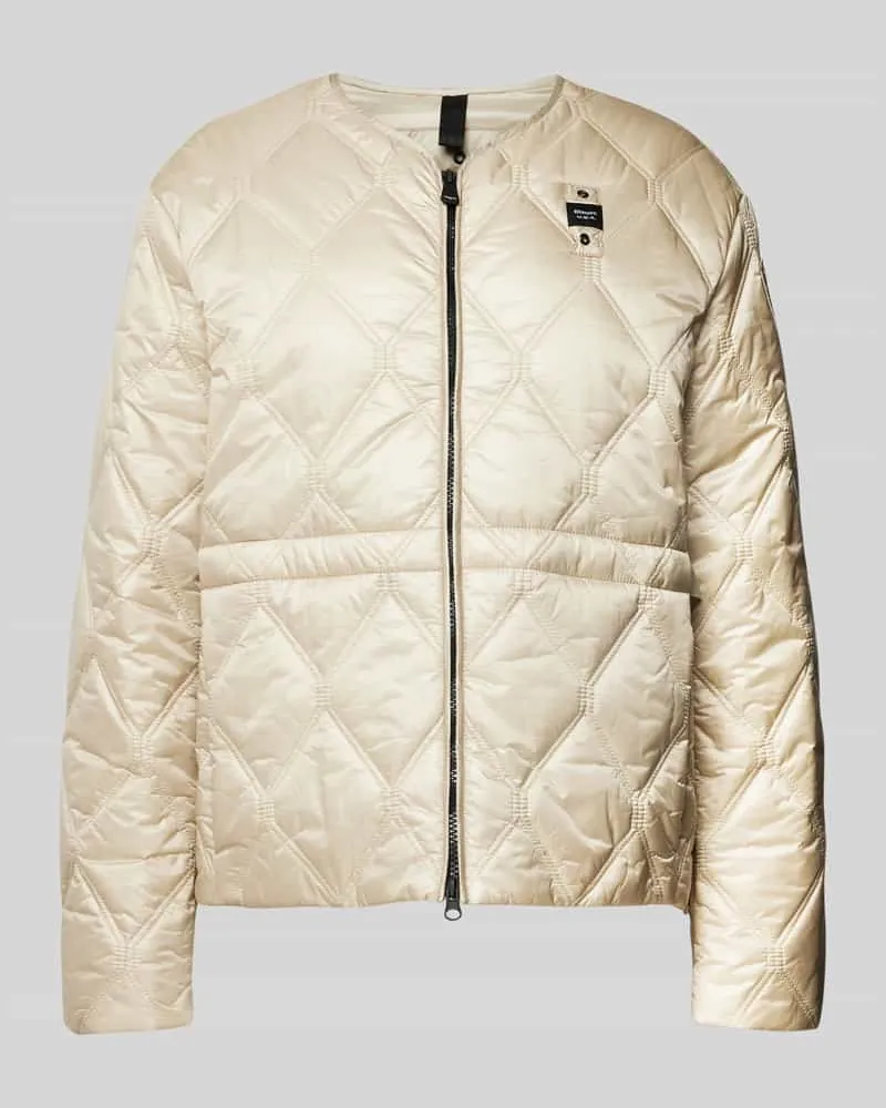 Blauer Steppjacke mit Label-Badge Modell 'TAFT Beige