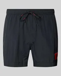 HUGO BOSS Badehose mit Label-Patch Modell 'DOMINICA Black