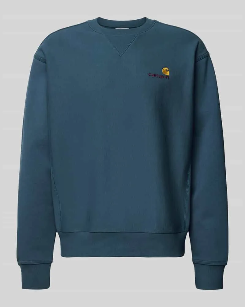 Carhartt WIP Sweatshirt mit Label-Stitching Eisblau