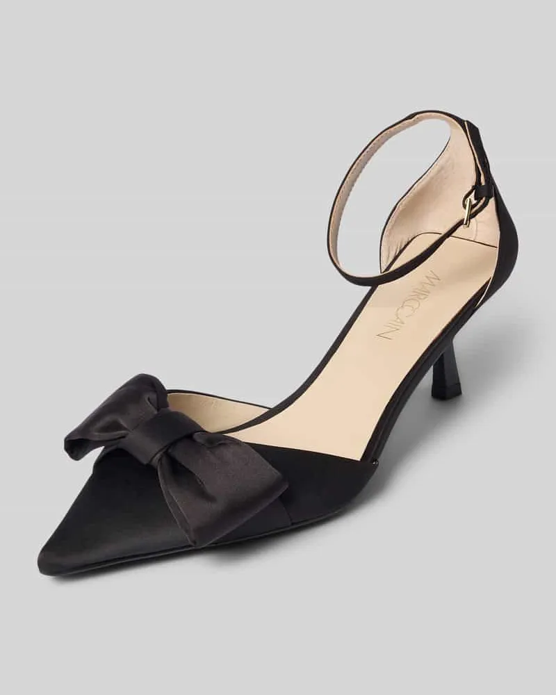 Marc Cain Pumps mit Schleifen-Applikation und Pfennigabsatz Black