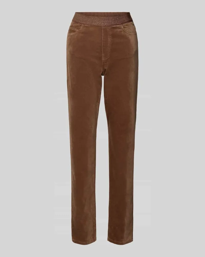 Marc Cain Hose mit elastischem Bund Mittelbraun