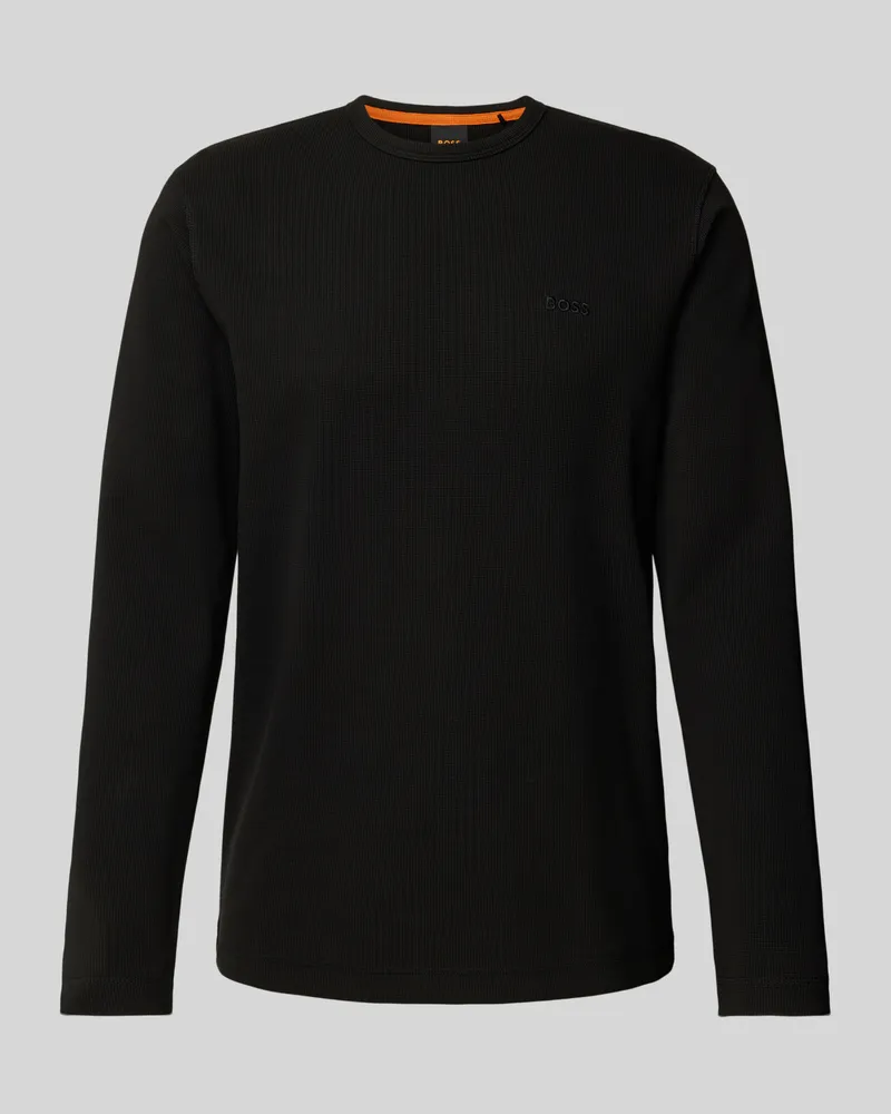 HUGO BOSS Longsleeve mit Label-Stitching Modell 'Tempesto Black