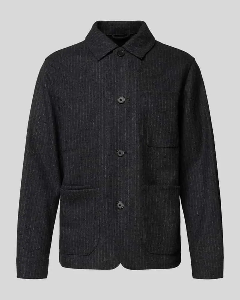 Selected Homme Regular Fit Blazer aus Woll-Mix mit Reverskragen Mittelgrau