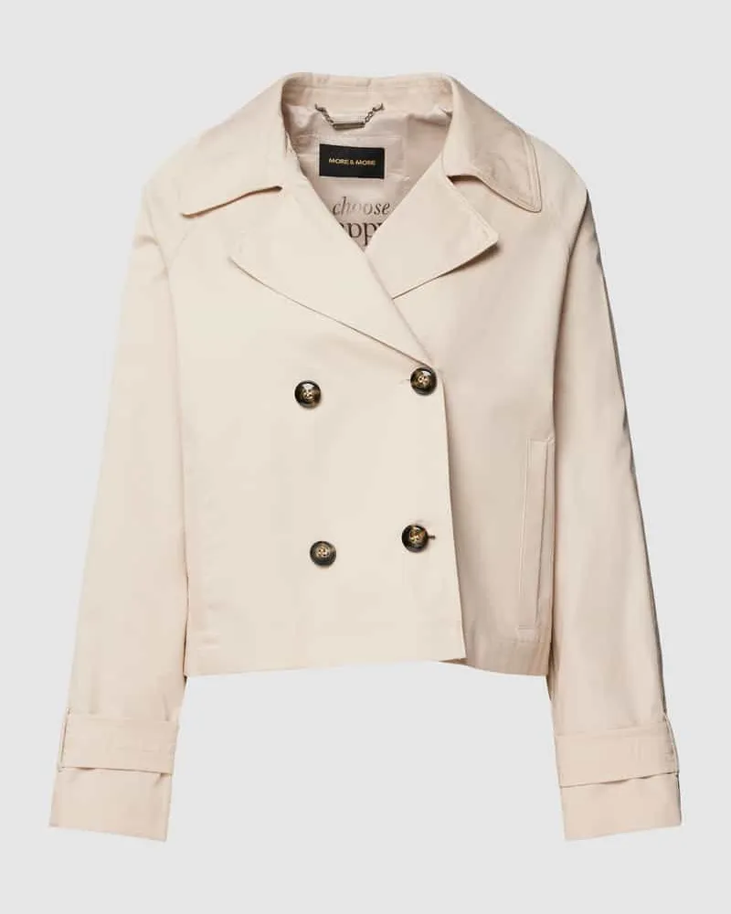 More & More Cropped Trenchcoat mit Reverskragen Sand
