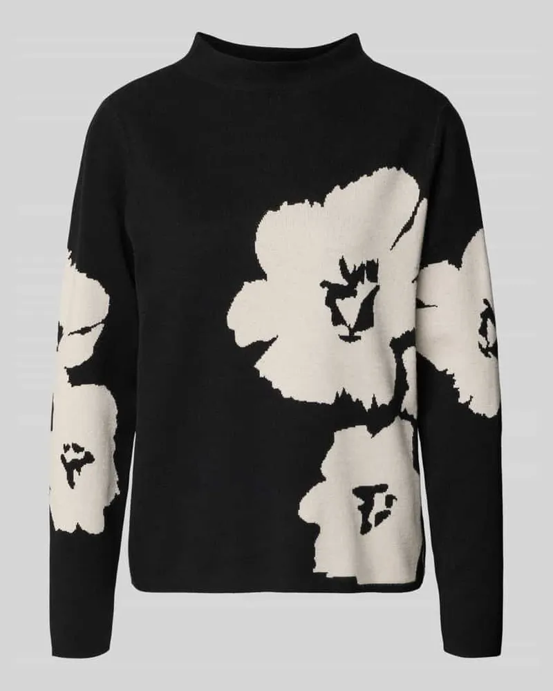 Betty Barclay Strickpullover mit geripptem Stehkragen Black