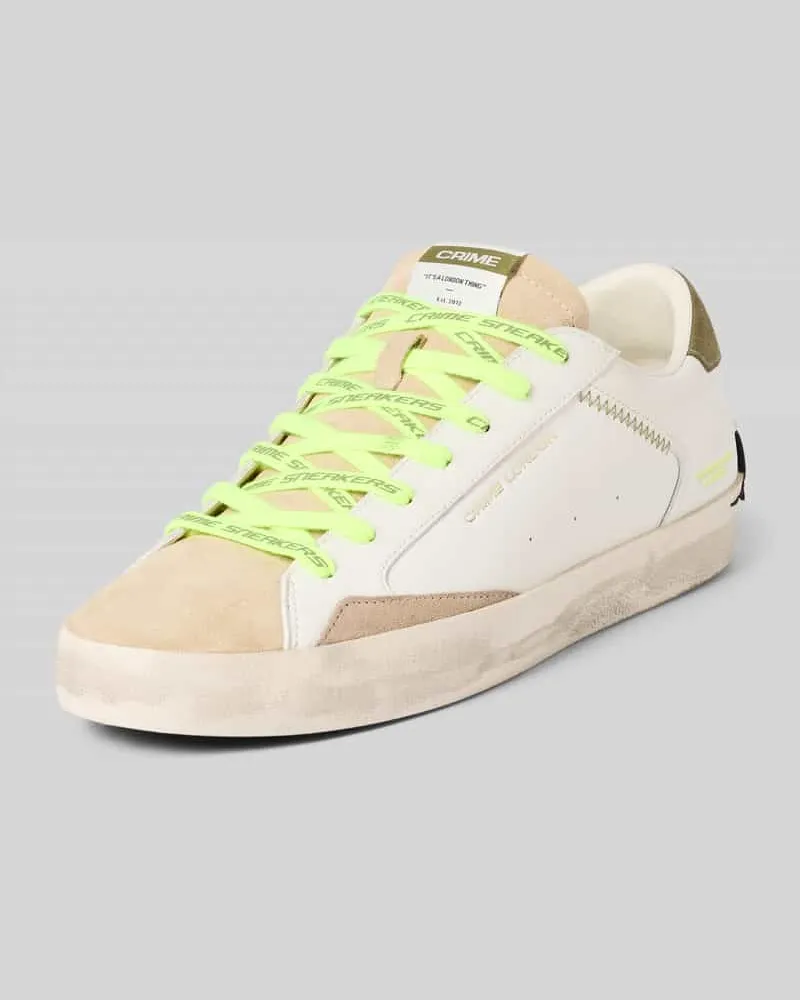 Crime Sneaker aus Leder Modell 'DISTRESSED Weiss