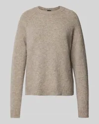 HUGO BOSS Strickpullover mit Rundhalsausschnitt Modell 'Febisan Hellgrau