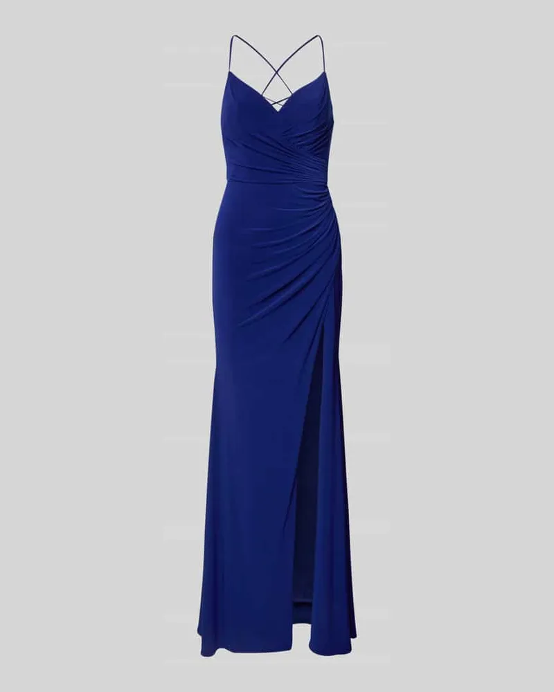 Mascara Abendkleid mit Raffungen und Gehschlitz Royal