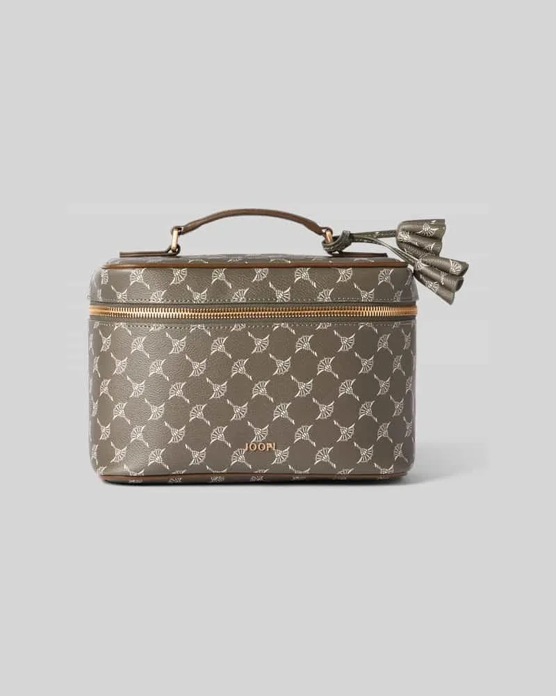 JOOP! Kosmetiktasche mit Tragehenkel Modell 'flora Schlamm