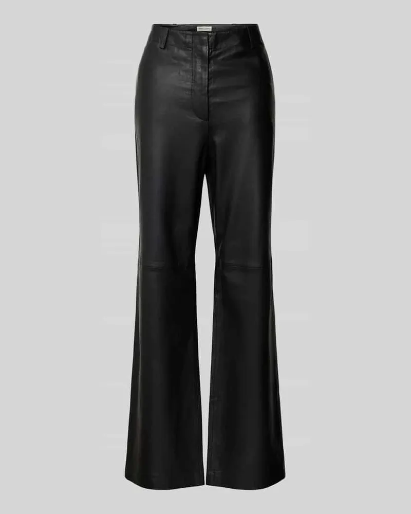 Marc O'Polo Straight Fit Lederhose aus superweichem Lammnappa Black