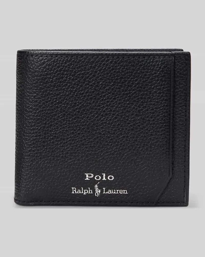 Ralph Lauren Portemonnaie aus Kalbsleder mit Münzfach Black