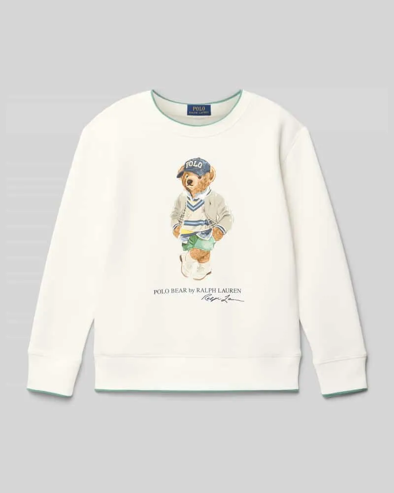 Ralph Lauren Sweatshirt mit Motiv-Print und Rundhalsausschnitt Offwhite