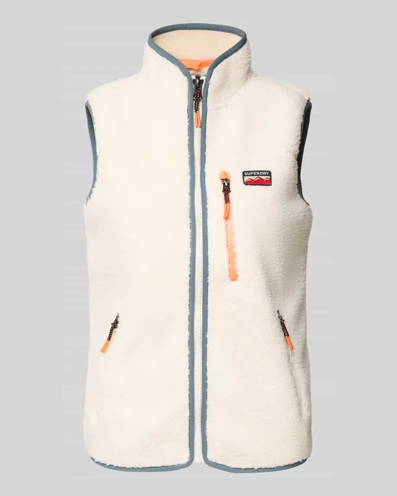 Superdry. Weste mit Stehkragen Offwhite