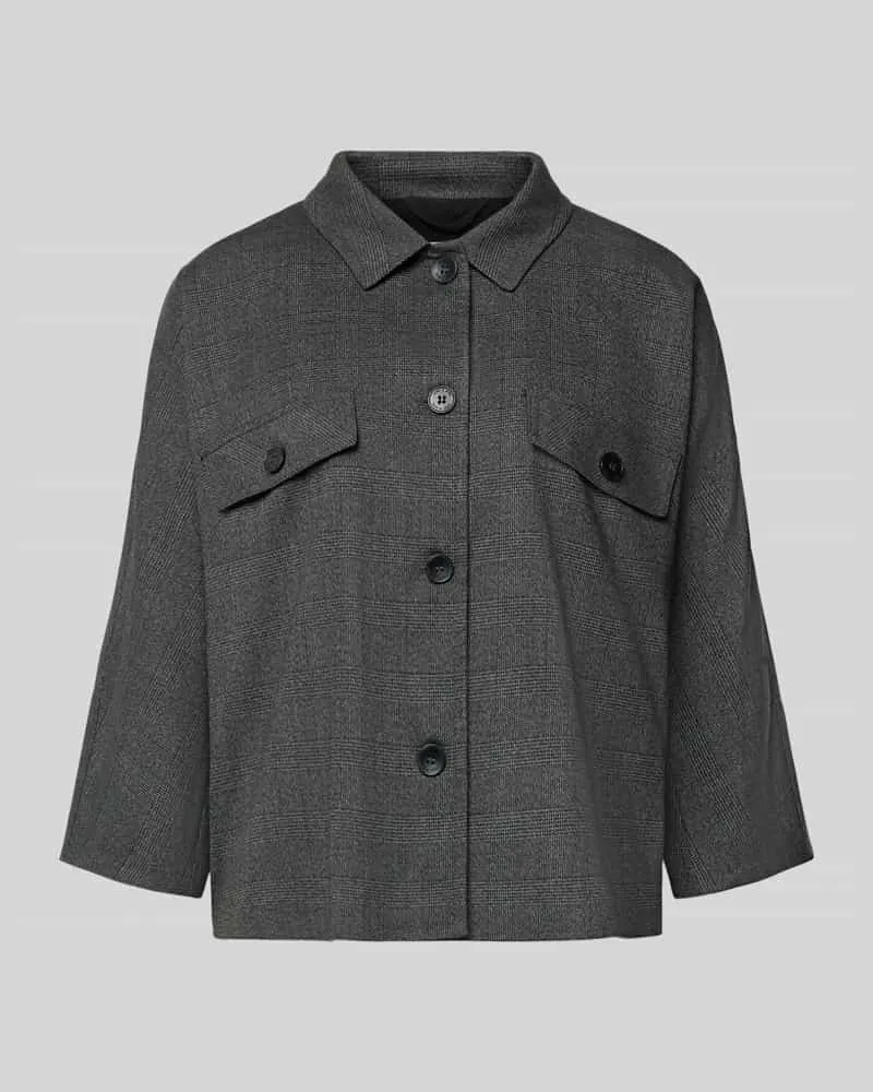 More & More Relaxed Fit Blazer mit Knopfleiste und 3/4-Arm Anthrazit