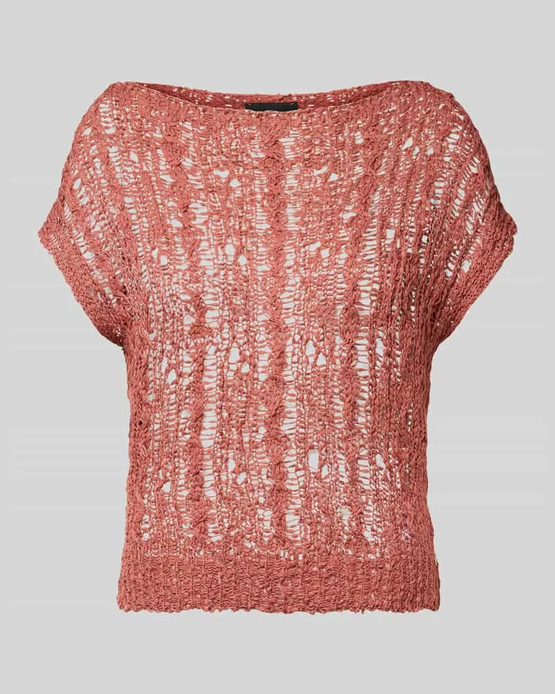 Marc Cain Strickshirt mit Rundhalsausschnitt Rostrot
