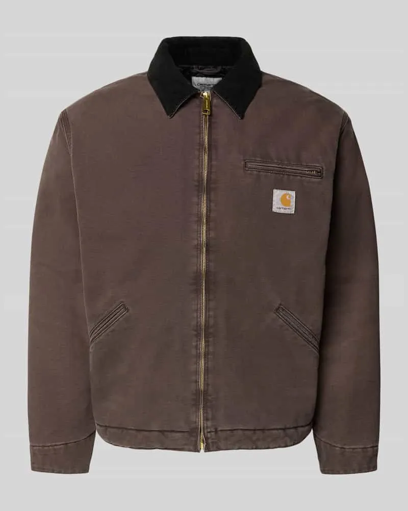 Carhartt WIP Regular Fit Jacke aus reiner Baumwolle mit Umlegekragen Dunkelbraun