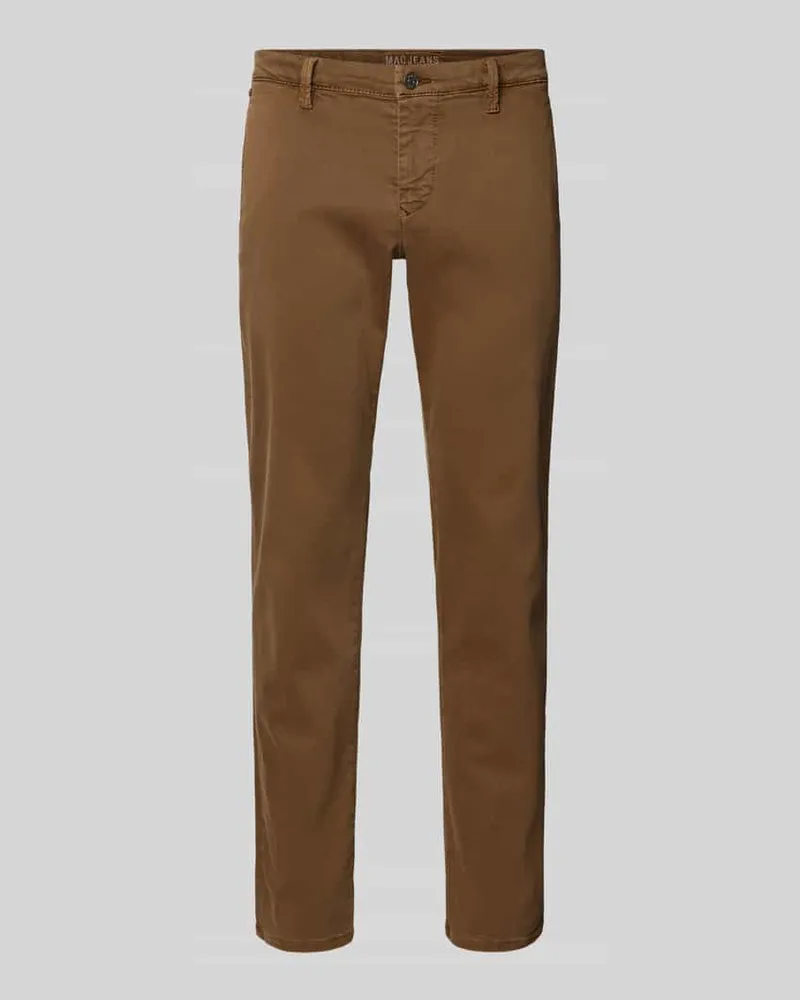 MAC Jeans Regular Fit Chino mit seitlichen Eingrifftaschen Modell 'Lennox Mittelbraun