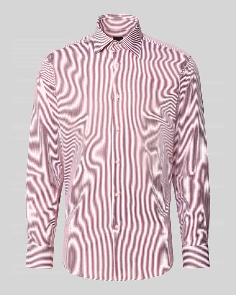 HUGO BOSS Regular Fit Businesshemd aus Baumwoll-Mix Modell 'H-Joe-kent Bordeaux