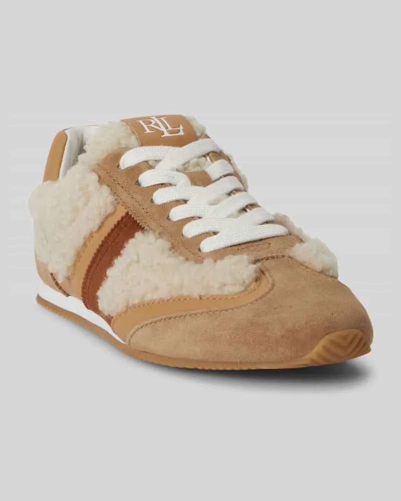 Ralph Lauren Sneaker aus echtem Kalbvelours Modell 'DANI Offwhite