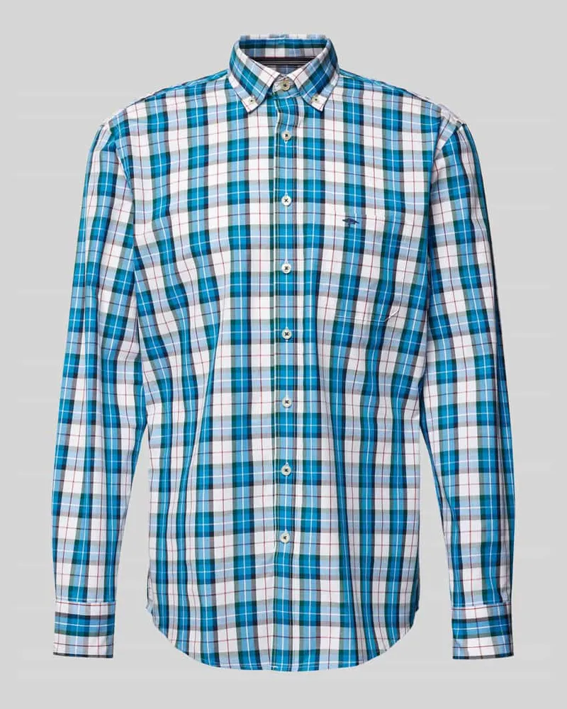 Fynch-Hatton Regular Fit Freizeithemd mit Button-Down-Kragen Royal