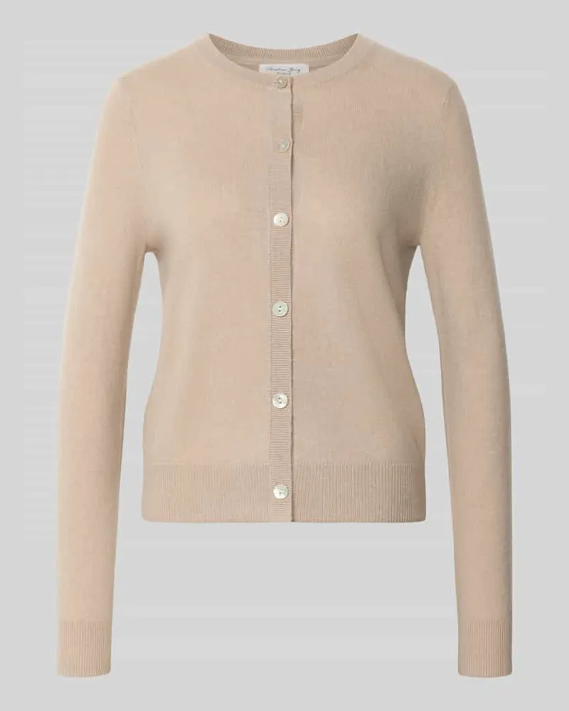 Christian Berg Strickjacke aus reinem Kaschmir mit durchgängiger Knopfleiste Beige