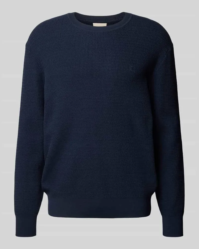 Calvin Klein Relaxed Fit Pullover in Strick-Optik Modell 'Texture Marine