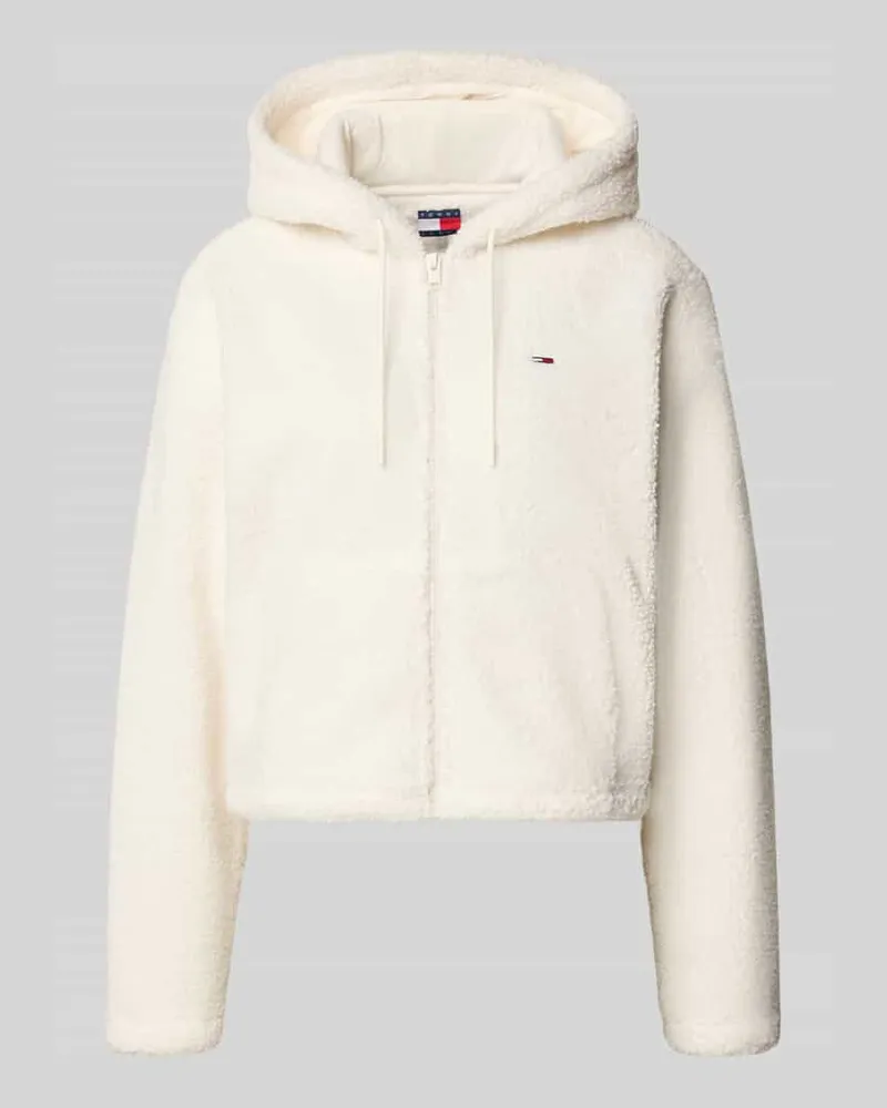 Tommy Hilfiger Regular Fit Teddyjacke mit Reißverschluss Weiss