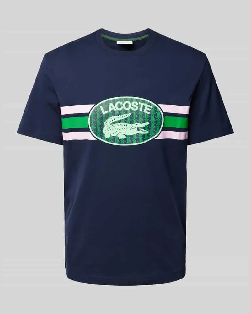 Lacoste T-Shirt mit Label-Print Marine