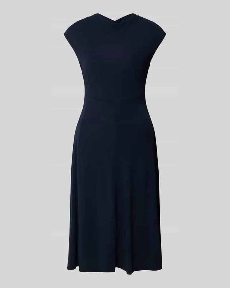 HUGO BOSS Slim Fit Midikleid aus Viskose-Jersey Modell 'ELAMI Marine
