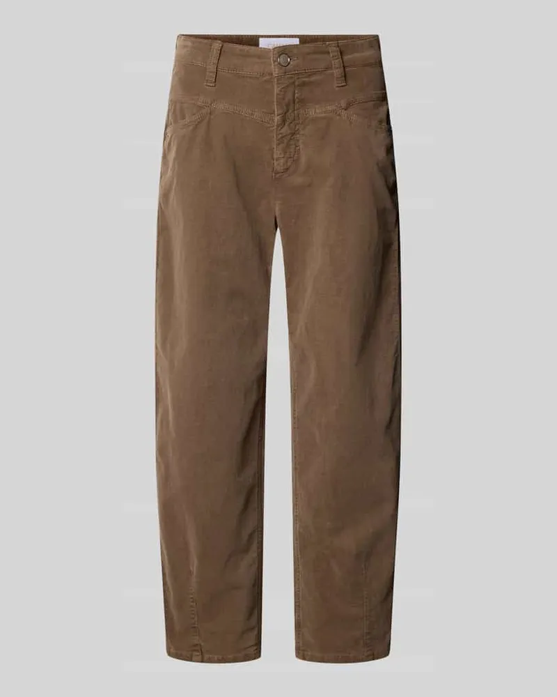 Cambio Straight Fit Jeans mit verkürztem Bein Taupe