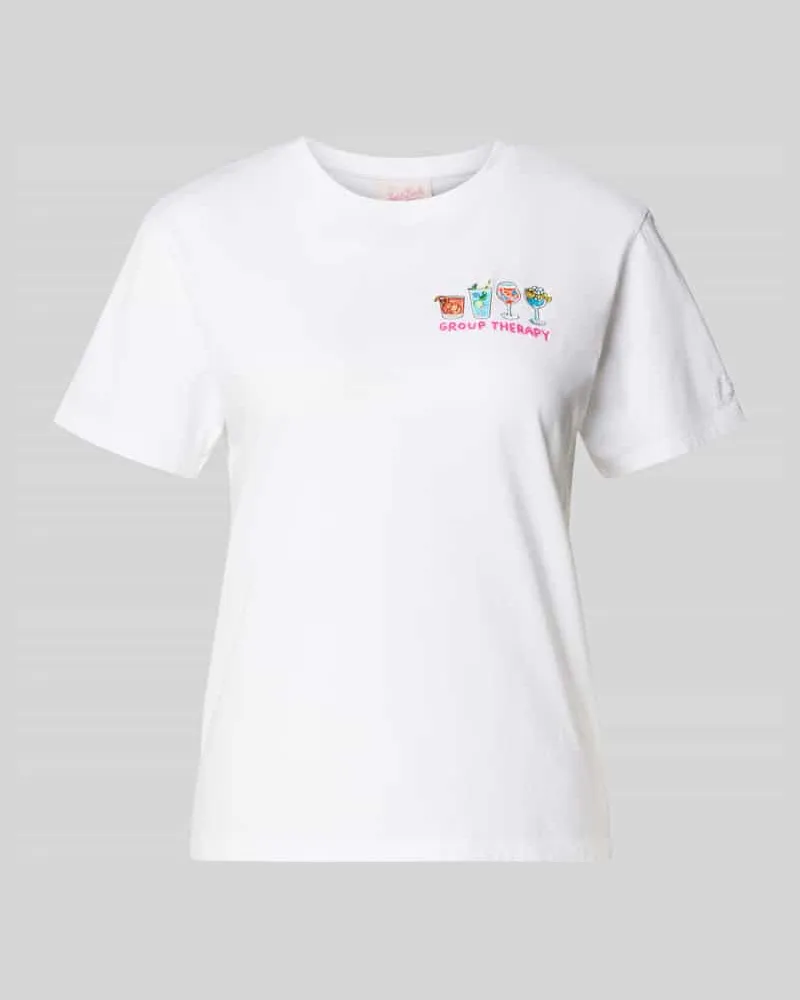 MC2 Saint Barth T-Shirt mit Motiv- und Statement-Stitching Modell 'EMILIE Weiss