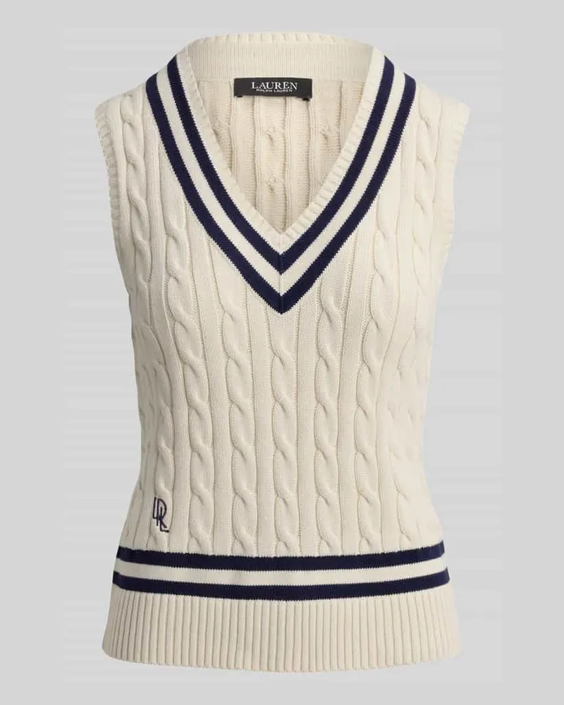 Ralph Lauren Regular Fit Pullunder aus reiner Baumwolle Ecru