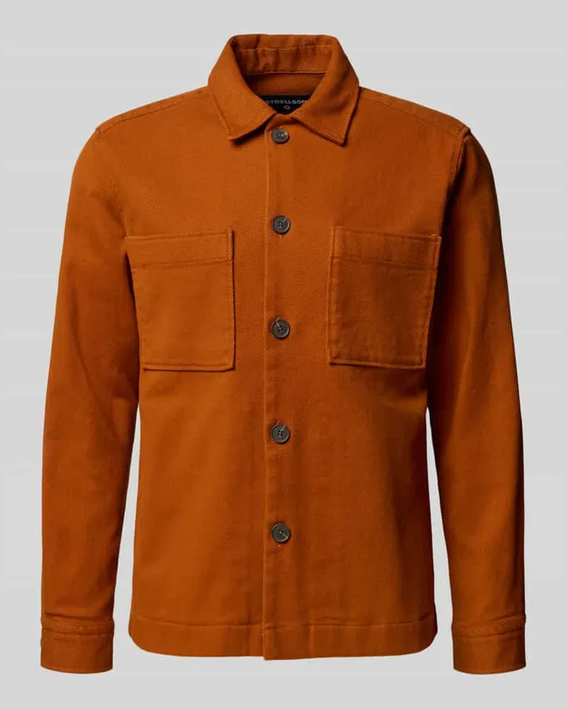 Strellson Regular Fit Hemdjacke aus Baumwoll-Mix Modell 'NORIN-W Terra