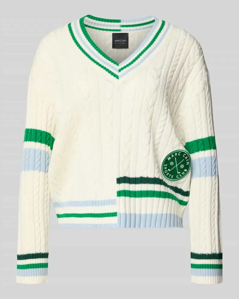 Marc Cain Relaxed Fit Pullover mit Lanawoll-Anteil Offwhite